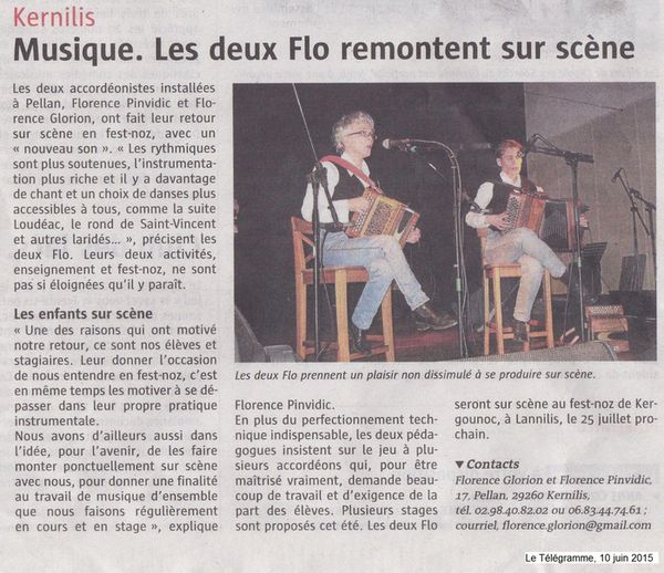 Le Télégramme, 10 juin 2015